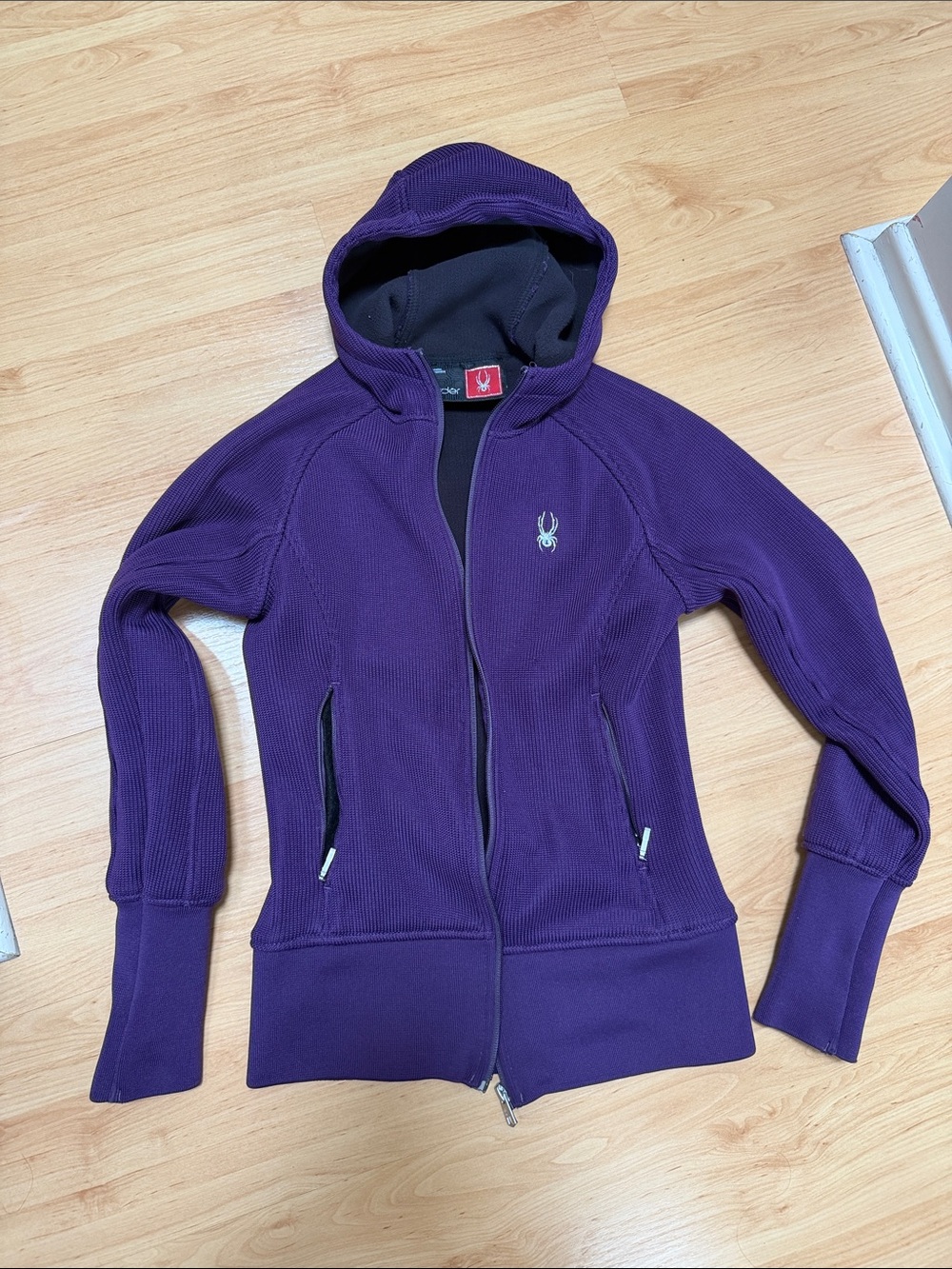 Spyder Women's Deep Purple Hooded Fleece Lined Bomber